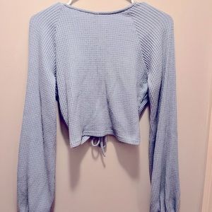 Blue cropped sweater from Zara. Size Medium